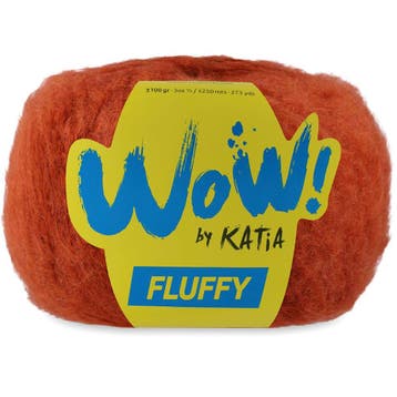 Katia WOW Fluffy - 93 Roestbruin - Mohair-Look Acryl/Wol G, Ophalen of Verzenden, Nieuw