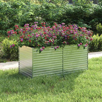 vidaXL Plantenbak verhoogd 160x80x77 cm gegalvaniseerd staal, Verzenden, Nieuw, Metaal, 60 tot 100 cm