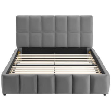 Stoffen bed Shirley met lattenbodem, draagkracht 250 kg, Witgoed en Apparatuur, Overige Witgoed en Apparatuur, Verzenden, Nieuw