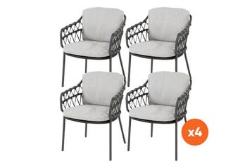 Set van 4 - 4SO Calpi dining tuinstoelen - Antraciet, Verzenden, Nieuw, Overige materialen