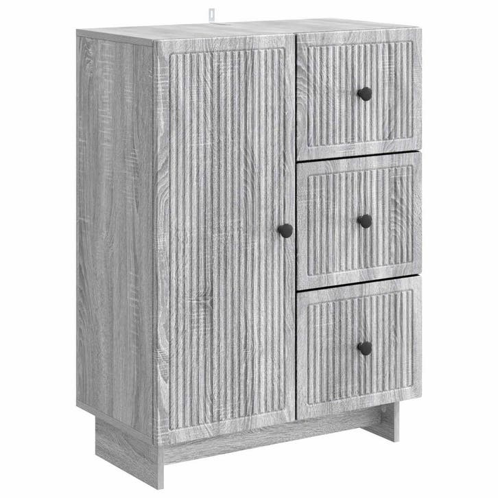 vidaXL Dressoir met lade Grijs sonoma 66 x 34,5 x 90 cm, Huis en Inrichting, Kasten | Dressoirs, Nieuw, Minder dan 50 cm, Overige houtsoorten
