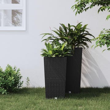 vidaXL Plantenbak uitneembare bak rattan-look 11/26,5 L PP, Tuin en Terras, Bloembakken en Plantenbakken, Verzenden, Nieuw, Kunststof