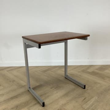 schooltafel (hxbxd) 76x70x50 cm, bruin blad - grijs, Huis en Inrichting, Tafelonderdelen, Ophalen of Verzenden, Gebruikt