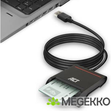 ACT Externe USB 2.0 Smartcard eID Kaartlezer, zwart, Verzenden, Nieuw