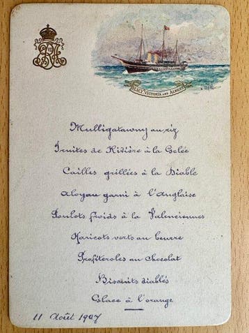 [England - King Edward V11 era] - An official menu card for