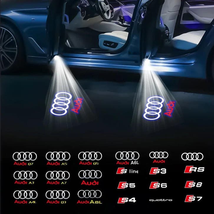 Audi Deurverlichting met Logo Projector – voor A3, A4, A5, Q, Auto diversen, Auto-accessoires, Nieuw, Verzenden