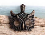 2 x Metalen hanger uil roodkoper kleur 25 x 23mm oogje 3mm, Ophalen of Verzenden, Nieuw, Kraal