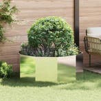 vidaXL Plantenbak Zilver 120 x 120 x 50 cm Roestvrij staal, 100 cm of meer, Verzenden, Nieuw, Metaal