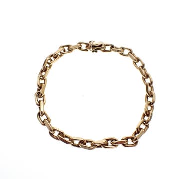 Gouden anker schakel armband (Schakelarmband), Ophalen of Verzenden, Gebruikt, Goud, Goud