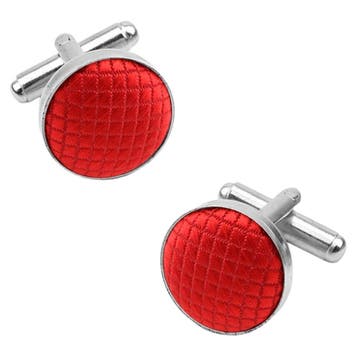 Fako Bijoux - Manchetknopen - Staal & Ruit - Ø 16mm - Rood, Verzenden, Nieuw