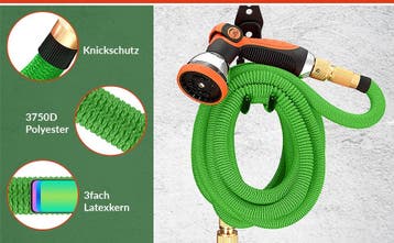 Tuinslang Flexibel 30m Latex Kern Massief Messing Groen, Verzenden, Nieuw
