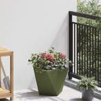 vidaXL Plantenbak Olijf Groen 30 x 30 x 30 cm Staal, Verzenden, Minder dan 60 cm, Nieuw, Metaal