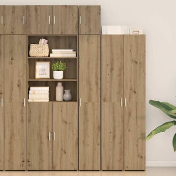vidaXL 2-delige opbergkast met planken 2 pcs Artisanaal, Minder dan 50 cm, Nieuw, Overige houtsoorten, Verzenden