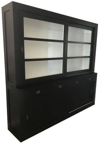 Buffetkast zwart Hasselt 220cm, Ophalen of Verzenden, Nieuw