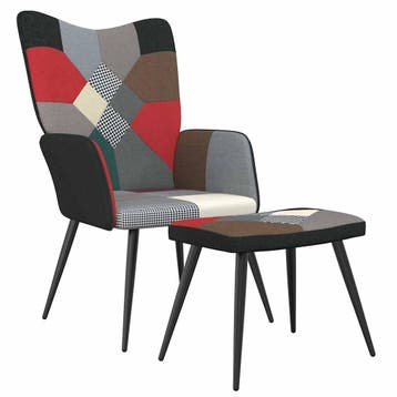 vidaXL Relaxstoel met voetenbank patchwork stof, Verzenden, Nieuw