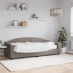 vidaXL Slaapbank met matras 80x200 cm stof taupe, Eenpersoons, Verzenden, Nieuw, 80 cm