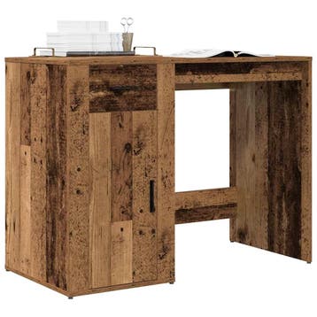 vidaXL Bureau 100x49x75 cm bewerkt hout oud houtkleurig, Huis en Inrichting, Verzenden, Nieuw