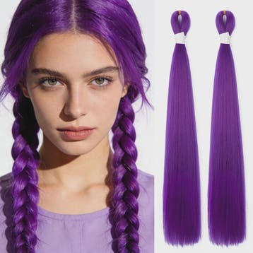 2x Paarse Jumbo Braids Haarverlenging - 26 Inch Synthetisch, Verzenden, Nieuw