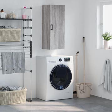 vidaXL Bovenkast 34,5x34x90 cm grijs sonoma eikenkleurig, Minder dan 50 cm, Verzenden, Nieuw, Minder dan 100 cm