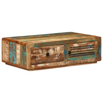vidaXL Salontafel 89x55x29 cm massief gerecycled hout, 50 tot 100 cm, Verzenden, Nieuw, 50 tot 100 cm