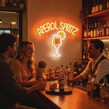 Aperol Spritz Neon LED Lichtbord - Cocktail Glas Decoratie, Verzenden, Nieuw