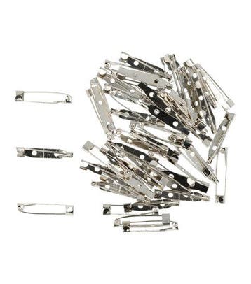 DIY broche 3 cm – metalen brochespeldjes – zilver – set, Nieuw