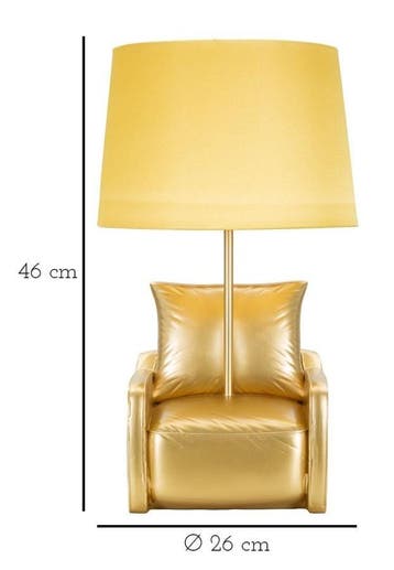 TAFELLAMP MIDCENTURY GEEL CM Ø 26X46, Huis en Inrichting, Ophalen of Verzenden, Nieuw