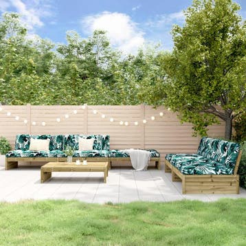vidaXL 6-delige Loungeset met kussens geïmpregneerd, Verzenden, Nieuw, 6 zitplaatsen, Loungeset