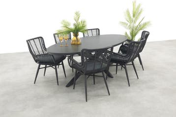 VDG Jasmine/Ventaro ovale tuinset 240x115 cm. -, Verzenden, Nieuw, Wicker, Tuinset