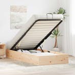 vidaXL Ottoman Bedframe met Opslag Naturel 90 x 200 cm, Verzenden, Nieuw, Bruin, Hout