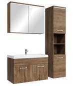 Badkamermeubel Set Paso 80 x 40 cm Bruin Eiken Badmeubel, Huis en Inrichting, Badkamer | Badkamermeubels, Verzenden, Nieuw, Wastafelkast