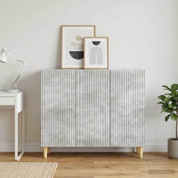 vidaXL Dressoir Betongrijs 89 x 34,5 x 80 cm Bewerkt hout, Huis en Inrichting, Kasten | Dressoirs, Verzenden, Nieuw, Overige houtsoorten