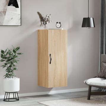 vidaXL Wandkast 34,5x34x90 cm bewerkt hout sonoma, Minder dan 50 cm, Verzenden, Nieuw, Minder dan 100 cm