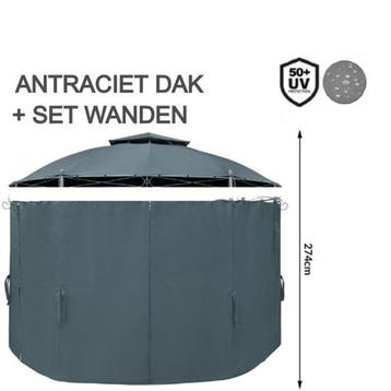 El Jardin - Set Dak en Wanden Antraciet - 350 - Paviljoen..., Verzenden, Nieuw