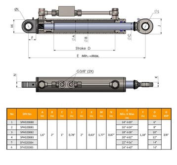Hydraulische Topstang Cat 1-1 (360 - 510 mm) - SPH320080, Ophalen of Verzenden, Nieuw