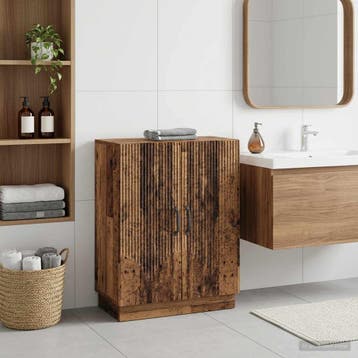 vidaXL Badkamer Opbergkast HOORN Oud hout 59,5 x 31 x 77 cm, Verzenden, Nieuw