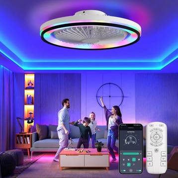 Sofucor Plafondventilator met verlichting en afstandsbedieni, Verzenden, Zo goed als nieuw