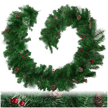 Kerstslinger natuurgetrouw met dennenappels 2,7 m, Diversen, Verzenden, Nieuw