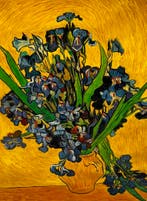 Vaas met Irissen - Van Gogh - Olieverf, Ophalen of Verzenden, Nieuw