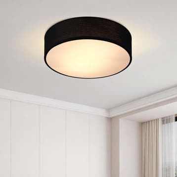 Plafondlamp Zwart Stof ø30cm (Lampen, Interieur), Verzenden, Nieuw