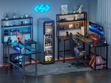 Gaming bureau - Gaming desk - Hoekbureau - 150x50 cm - Zwart, Huis en Inrichting, Bureaus, Verzenden, Zo goed als nieuw