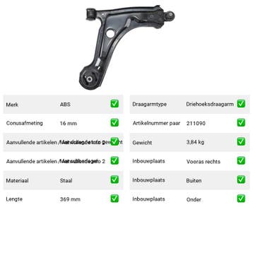 Draagarm Chevrolet Tacuma 1.6 (U100) Van 2005-03 tot  - Auto, Verzenden, Nieuw, Chevrolet