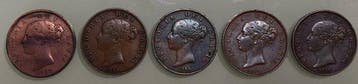 Verenigd Koninkrijk. Victoria. 1/2 Penny 1853 -1858 (Lot of