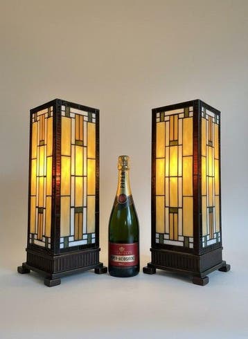 Lamp (2) - Tiffany Art-Decostijl - Glas, Antiek en Kunst