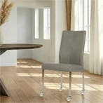 Leren eetkamerstoel Comfort met wieltjes - Granada Steel, Huis en Inrichting, Ophalen of Verzenden, Nieuw, Leer, Modern