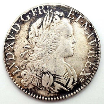Frankrijk. Louis XV (1715-1774). Écu dit de France-Navarre, Postzegels en Munten, Munten | Europa | Niet-Euromunten