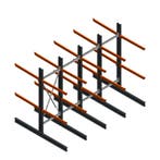 Aanbieding: Voordeelrij zware draagarmstelling dubbelzijdig