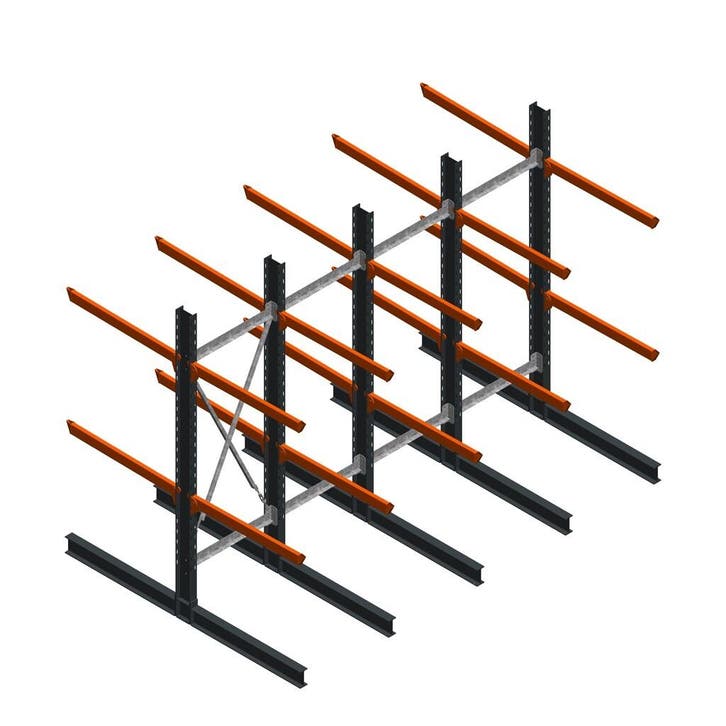 Aanbieding: Voordeelrij zware draagarmstelling dubbelzijdig, Zakelijke goederen, Kantoor en Winkelinrichting | Magazijn, Stelling en Opslag