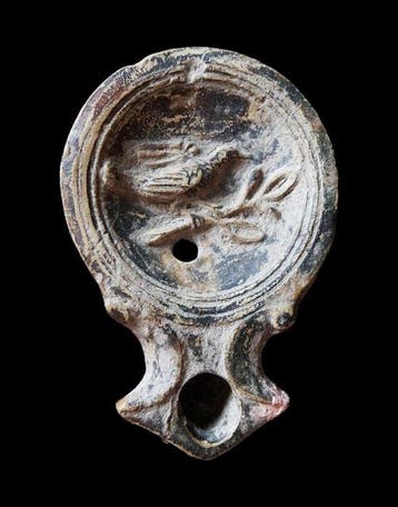 Oud-Romeins Terracotta - Olielamp uit sigillataaardewerk met