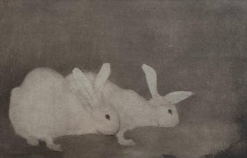 Jan Mankes (1889-1920) - Twee konijntjes, Antiek en Kunst